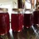 Finished juice. Some of these jars should have been filled a little more. You don't want a lot of head room in your jars. We were going to drink this juice right away, so it was not a big deal.