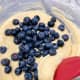 Combine the blueberries and use a spatula to slowly combine.  
