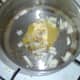 Onion is softened in butter