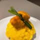 Voila. Turmeric glutinous rice, or pulut kuning, is served with chicken rendang. Yummy! 