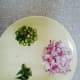 Chopped onions, chopped green chillies and curry leaves 