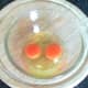 Eggs broken in to mixing bowl