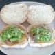 Lettuce and onion on fried potatoes