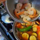 Step 6: Add the prawns.