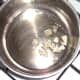 Garlic is sauteed in oil