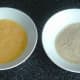 Egg and breadcrumbs for coating potato cakes