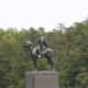 A monument to General "Stonewall" Jackson on the spot where he got his name.