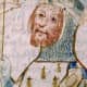 Detail close-up from the painting above clearly shows Alan's russet hair and beard - the painting probably dates back to a later Mediaeval age, possibly the reign of Edward III
