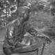A statue of Frost adorns the campus at Dartmouth College.