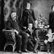Will James's French-Canadian family. Will James is pictured sitting at his father's knee.