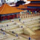 Scaled models of the Forbidden City in China with people 