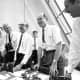 Von Braun celebrates with Apollo 11 mission officials after Apollo 11 liftoff July 16,1969