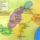 A map of De Soto's trek through Alabama which led him toward the battle at Mabila.