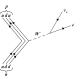The beta decay of a neutron into a proton, through the weak interaction.