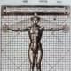 Vitruvian Man in the revised edition of De architectura by Marcus Vitruvius Pollio, illustrated by Cesare Cesariano in 1521.