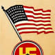 The 45th Infantry Division of the U.S Army used a yellow swastika on a red background as a shoulder patch in World War One, (depicted here on a postcard). The logo was changed in the 1930s