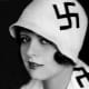 The silent screen star Clara Bow modelled this curious fashion statement in the 1920s, sporting the swastika not as a Nazi symbol, but as a 'good luck' symbol