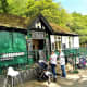 The pavilion from the 1940s is now a busy caf&eacute;.