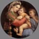 "Madonna della Sedia" (The Virgin Enthroned) 1516-17. Part of Raphel's Madonna series.