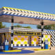 French artist Camille Walala converted a vintage gas station into a colorful Arkansas Landmark.