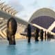 This piece, entitled "Seven Sculptures at Calatrava’s City of Arts and Sciences," was exhibited by Jaume Plensa from June to November in Valencia, Spain.