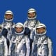 Mercury Astronauts (left to right) Schirra, Shepard, Slayton, Grissom, Glenn, Cooper, Carpenter. Photo courtesy of NASA.