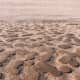 Frozen sand patterns remain suspended on Pier Cove Beach