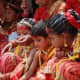 Young Nepali girls performing fertility rituals