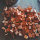 The sweet potatoes cut into chunks.