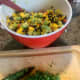 Add finely minced cilantro after the other ingredients are gently stirred together.