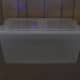 105-quart plastic, transparent storage bin.