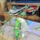 Parakeets snuggling.
