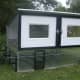 A chicken coop on wheels