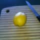 Cut a lemon in half.