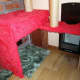 Cat flap in open position, which offers little protection from cold winds.