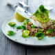 Cod and pearled spelt with Brussels sprouts