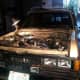 Hood and radiator removed.