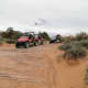 The ruts in the trail make for some bumpy ridin.