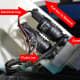 A diagram of the main parts and how to remove the pump.