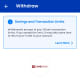 Enter the amount of cash you want to withdraw (in this case, to be transferred to another bank)