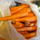 This bag of carrots filled 5 1-gallon zip-lock bags in the refrigerator
