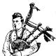 The grand march involves a piper leading the bride and groom and others to the wedding reception.