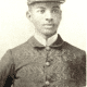 W.C. Handy is in the uniform he wore when he played with the Hampton Band in Evansville, Indiana.