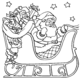 Santa in Sleigh with Elf Coloring Page