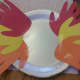 Glue or tape 3 hands to each side of the large plate to create the feathers.