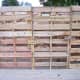 Our 2014 maze used wooden pallets for the walls. They were fastened together with 2.5'' nails. We nailed the pallets directly together and nailed small wooden pieces to join them. These were then covered in cardboard and black plastic.