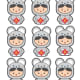 Child in rat costume motifs—use to decorate cards or bookmarks.
