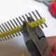 Cut the male pin header to length.