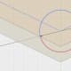 Trim away the excess arc (the part overlapping the tray walls).