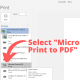 Select &quot;Microsoft Print to PDF&quot;